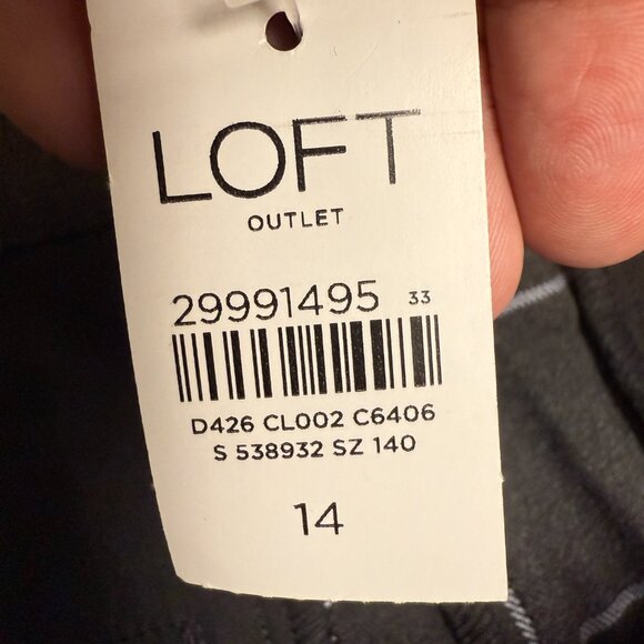 NWT Women's LOFT Windowpane Wide Leg Trouser Pants | Size 14 - Picture 8 of 10